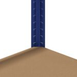 vidaXL 4-vrstvové úložné police 4 ks Modrá oceľ a drevo – Obrázok 9