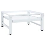 vidaXL Podstavec pod práčku s vysúvacou policou, biely