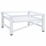 vidaXL Podstavec pod práčku s vysúvacou policou, biely – Obrázok 5