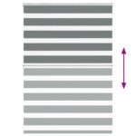 vidaXL Zebra roleta tmavošedá 105x100 cm šírka látky 100,9cm polyester – Obrázok 5