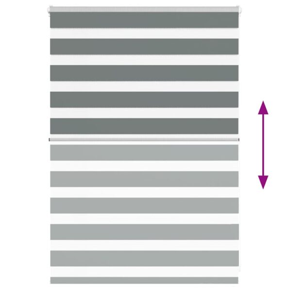 vidaXL Zebra roleta tmavošedá 105x100 cm šírka látky 100,9cm polyester – Obrázok 5