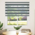 vidaXL Zebra roleta tmavošedá 125x100 cm šírka látky 120,9cm polyester – Obrázok 2