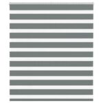 vidaXL Zebra roleta tmavošedá 135x100 cm šírka látky 130,9cm polyester