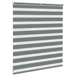 vidaXL Zebra roleta tmavošedá 135x100 cm šírka látky 130,9cm polyester – Obrázok 4