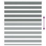 vidaXL Zebra roleta tmavošedá 135x100 cm šírka látky 130,9cm polyester – Obrázok 5