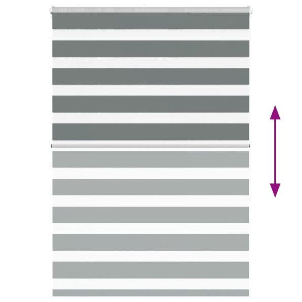 vidaXL Zebra roleta tmavošedá 100x150 cm šírka látky 95,9 cm polyester – Obrázok 5