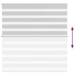 vidaXL Zebra roleta svetlosivá 145x100cm šírka látky 140,9cm polyester – Obrázok 5