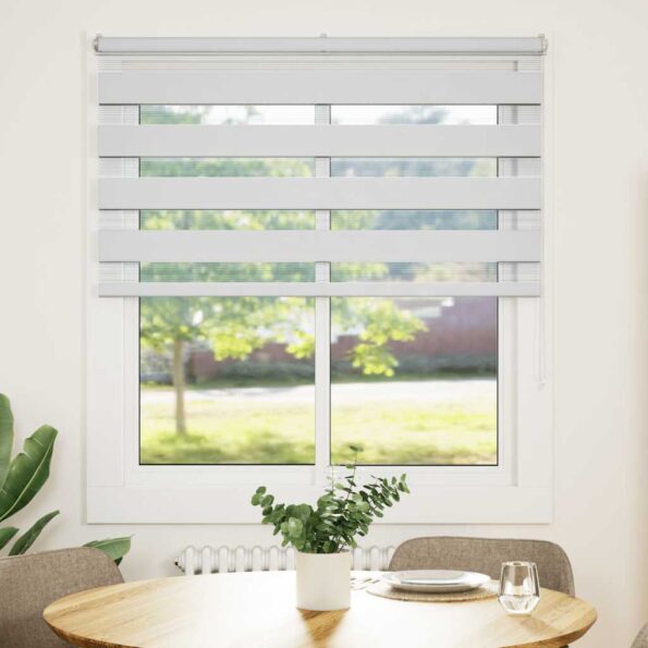 vidaXL Zebra roleta biela 125x100 cm šírka látky 120,9cm polyester – Obrázok 2