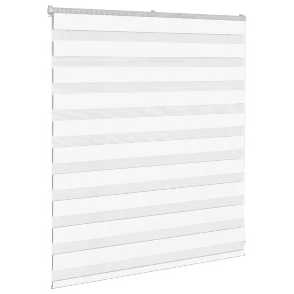 vidaXL Zebra roleta biela 125x100 cm šírka látky 120,9cm polyester – Obrázok 3