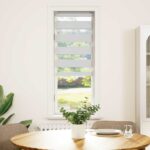 vidaXL Zebra roleta biela 40x150 cm šírka látky 35,9 cm polyester – Obrázok 2