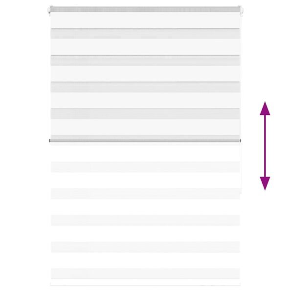 vidaXL Zebra roleta biela 100x150 cm šírka látky 95,9 cm polyester – Obrázok 5