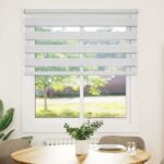 vidaXL Zebra roleta biela 125x150 cm šírka látky 120,9cm polyester – Obrázok 2