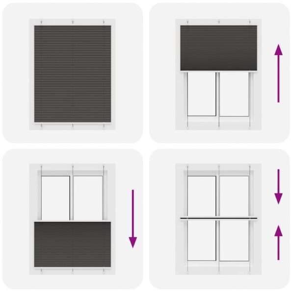 vidaXL plisovaná roleta čierna 105x100 cm Šírka látky 104,4 cm – Obrázok 7