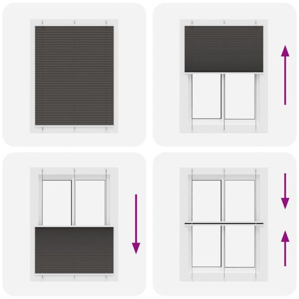 vidaXL plisovaná roleta čierna 105x150 cm Šírka látky 104,4 cm – Obrázok 7