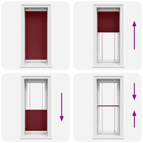 vidaXL plisovaná roleta Bordeaux červená 60x150 cm Šírka látky 59,4 cm – Obrázok 5