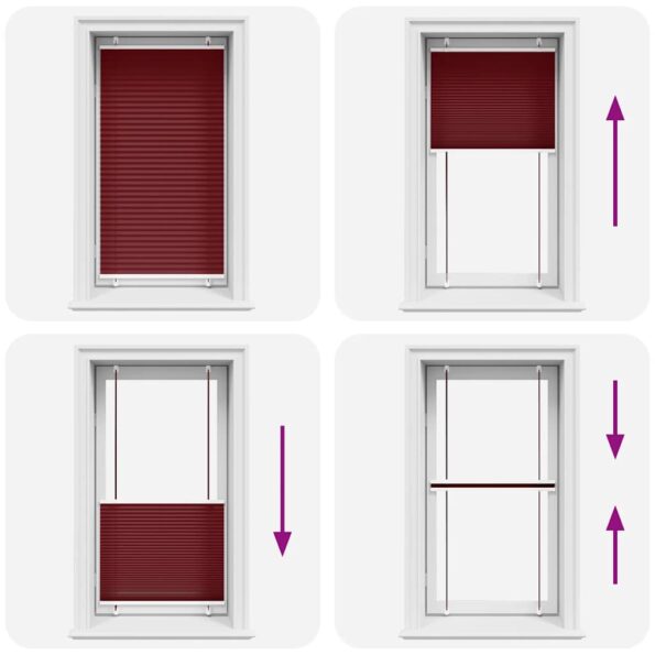 vidaXL plisovaná roleta Bordeaux červená 75x150 cm Šírka látky 74,4 cm – Obrázok 5