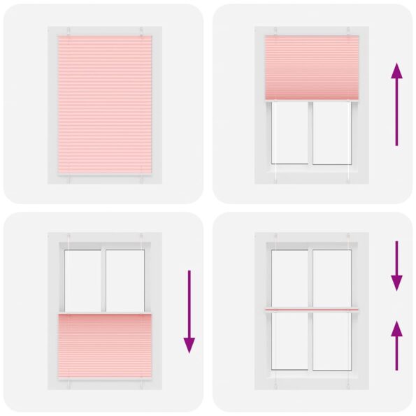 vidaXL plisovaná roleta ružová 95x150 cm Šírka látky 94,4 cm – Obrázok 7