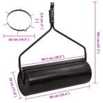 vidaXL Záhradný valec s prevzdušňovačom čierny 63 l železo – Obrázok 8