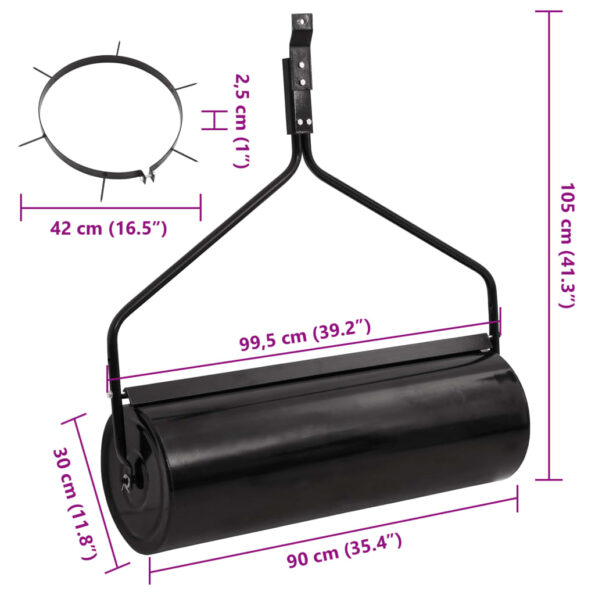 vidaXL Záhradný valec s prevzdušňovačom čierny 63 l železo – Obrázok 8