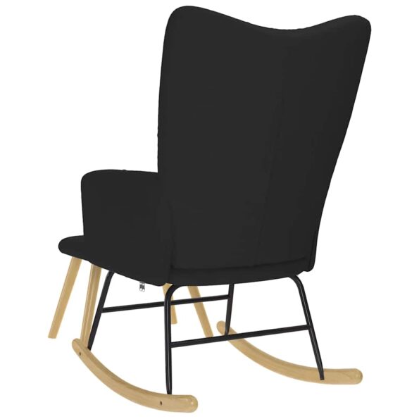 vidaXL Hojdacie kreslo s podnožkou čierne látka – Obrázok 8