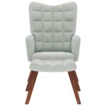 vidaXL Relaxačné kreslo s podnožkou bledosivé zamat – Obrázok 4