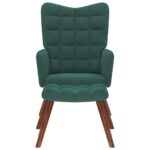 vidaXL Relaxačné kreslo s podnožkou tmavozelené zamat – Obrázok 4