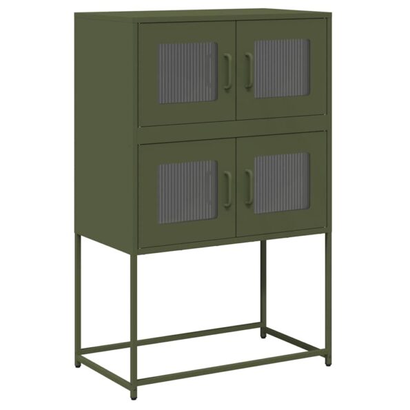vidaXL Highboard Olive Green 68x39x107 cm Oceľ – Obrázok 2