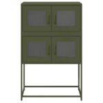 vidaXL Highboard Olive Green 68x39x107 cm Oceľ – Obrázok 5