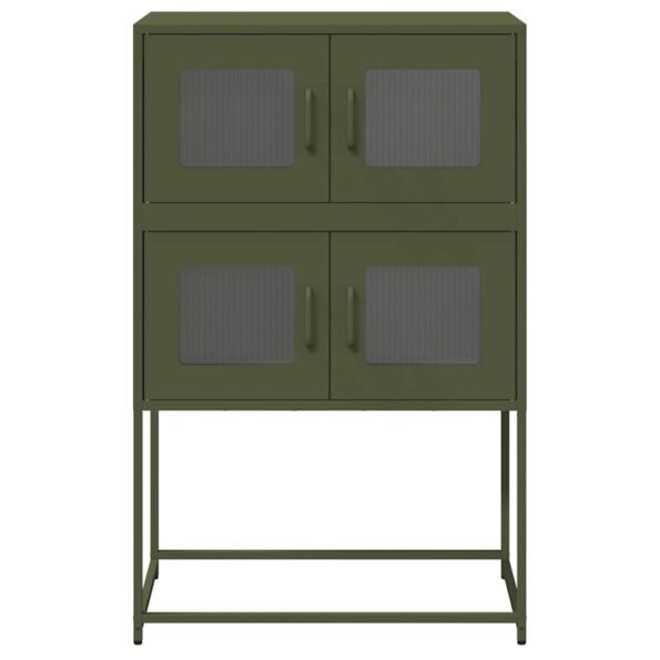 vidaXL Highboard Olive Green 68x39x107 cm Oceľ – Obrázok 5