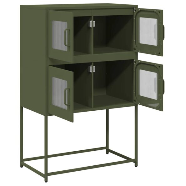 vidaXL Highboard Olive Green 68x39x107 cm Oceľ – Obrázok 6