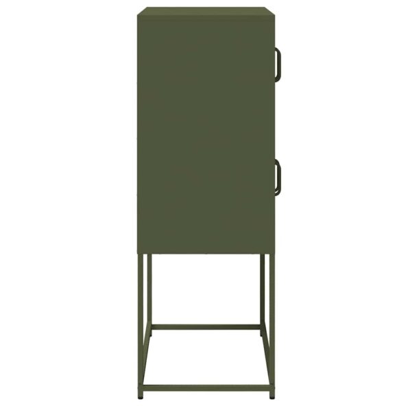 vidaXL Highboard Olive Green 68x39x107 cm Oceľ – Obrázok 7