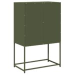 vidaXL Highboard Olive Green 68x39x107 cm Oceľ – Obrázok 8