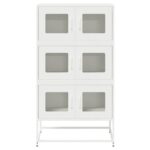 vidaXL Highboard White 68x39x123 cm Oceľ – Obrázok 5