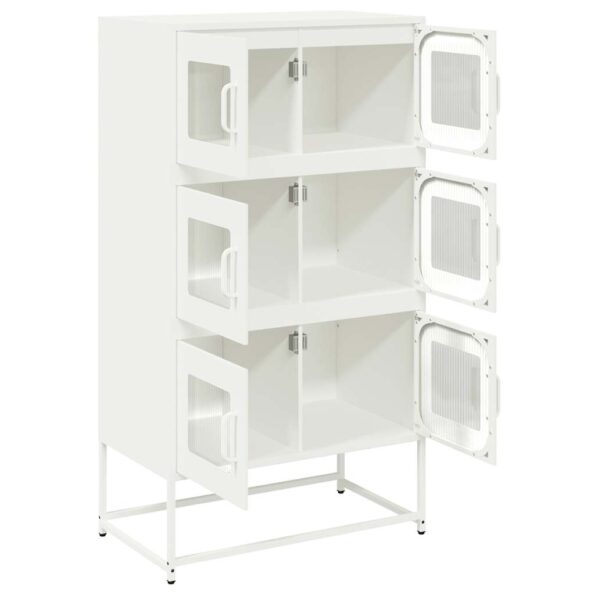 vidaXL Highboard White 68x39x123 cm Oceľ – Obrázok 6