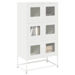 vidaXL Highboard White 68x39x123 cm Oceľ