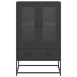 vidaXL Vysoká skrinka čierna 68x39x111,5 cm oceľ – Obrázok 5