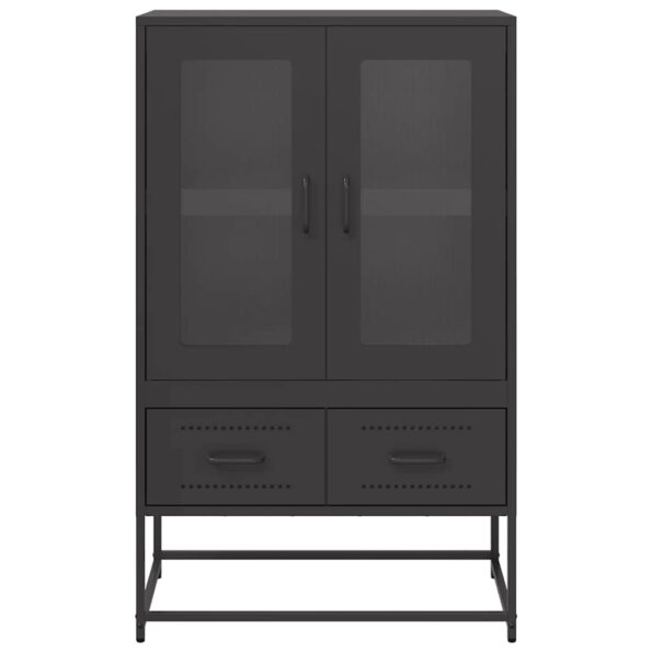 vidaXL Vysoká skrinka čierna 68x39x111,5 cm oceľ – Obrázok 5