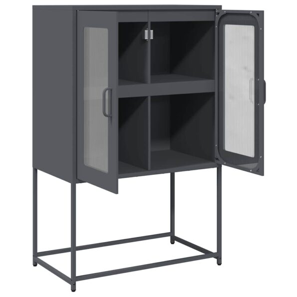 vidaXL Highboard Antracit 68x39x107 cm Oceľ – Obrázok 6
