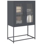 vidaXL Highboard Antracit 68x39x107 cm Oceľ