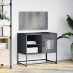 vidaXL TV skrinka antracitová 68x39x60,5 cm oceľ – Obrázok 4