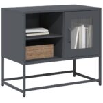 vidaXL TV skrinka antracitová 68x39x60,5 cm oceľ