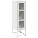 vidaXL Highboard White 36x39x123 cm Oceľ valcovaná za studena – Obrázok 2