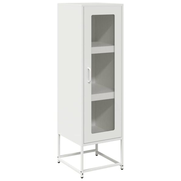 VXL8721158372314_a_en_hd_1.jpg vidaXL Highboard White 36x39x123 cm Oceľ valcovaná za studena – Obrázok 2