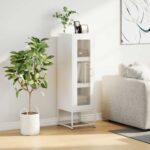 vidaXL Highboard White 36x39x123 cm Oceľ valcovaná za studena – Obrázok 3