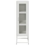 vidaXL Highboard White 36x39x123 cm Oceľ valcovaná za studena – Obrázok 5