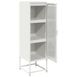 vidaXL Highboard White 36x39x123 cm Oceľ valcovaná za studena – Obrázok 7