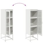 vidaXL Highboard White 36x39x123 cm Oceľ valcovaná za studena – Obrázok 10