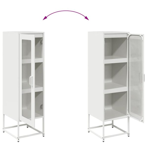 VXL8721158372314_g_en_hd_8.jpg vidaXL Highboard White 36x39x123 cm Oceľ valcovaná za studena – Obrázok 10