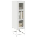 vidaXL Highboard White 36x39x123 cm Oceľ valcovaná za studena