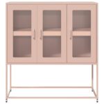 vidaXL Komoda ružová 100,5x39x107 cm oceľ valcovaná za studena – Obrázok 5